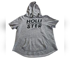 Hollister XL‎ Men's Gray Short Sleeve Hoodie Sweatshirt